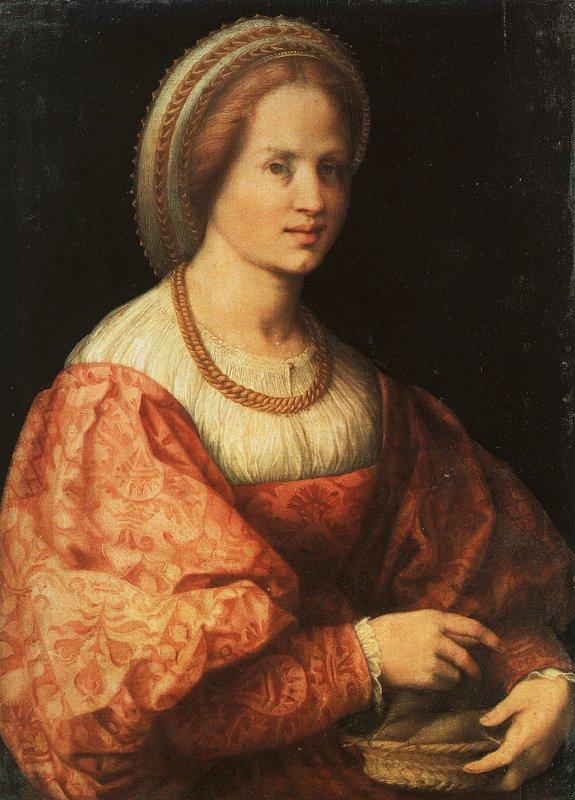 Jacopo Pontormo Lady with a Basket of Spindles oil painting picture